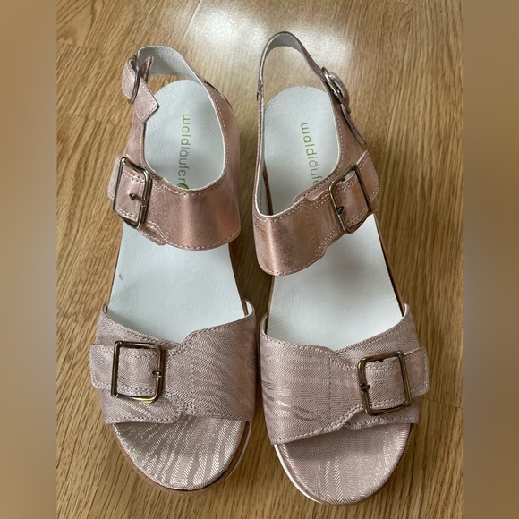 Waldläufer leather sandales abricot light weighted size 9 summer shoes - Picture 3 of 8